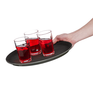 Relaxdays Serving Tray Set of 2 in Black