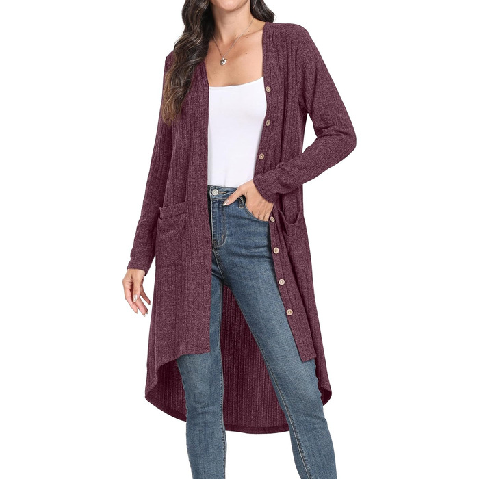 Кардиган жіночий GRECEREE з ґудзиками та V-подібним вирізом, літній (XXL, Рожевий)