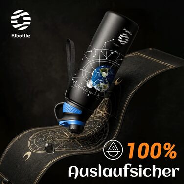 Фляга спортивна Fjbottle Edelstahl 1 л з магнітною кришкою, BPA-free, для школи, фітнесу, термофляга для води (Земля)