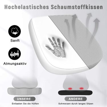 Офісний стіл Naspauluro з регульованими підлокітниками, ергономічний стілець з сітчастою спинкою, підтримкою попереку, регульованою висотою, м'яким сидінням, поворотним на 360°, сірий, без підголівника