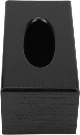 Rectangular Tissue Box Cover, Natural Wood Cosmetic Tissue Box Holder, Decorative Tissue Box for Tissues and Napkins, Suitable for Living Room, Bedroom, Kitchen, 23x12x10.5cm (Black)