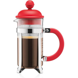 Bodum CAFFETTIERA Coffee Maker (French Press System, Permanent Stainless Steel Filter, 0.35 liters) Red 3 Cup Red