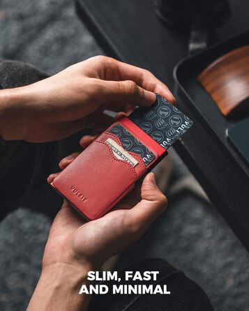 Гаманець VULKIT Slim з RFID захистом та відділеннями для карток (червоний Getaway Solids)