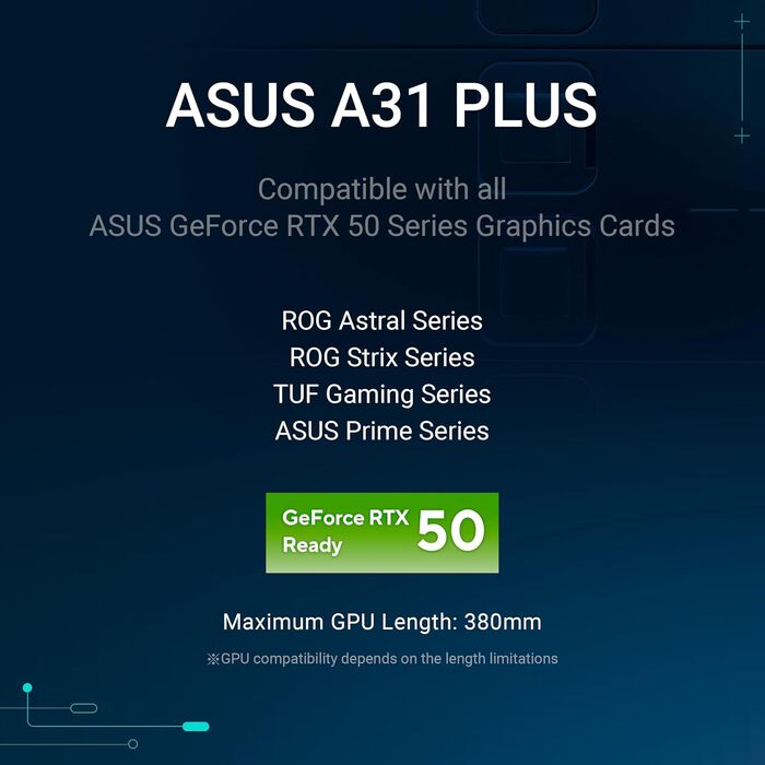 Корпус ПК ASUS A31 PLUS TG ARGB White ATX з RGB підсвічуванням, скляна передня панель, підтримка 360-мм радіаторів та відеокарт до 380 мм, білий колір