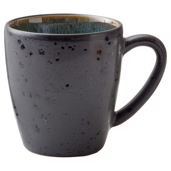 Набір кавових чашок BITZ (4 шт.) з порцеляни, 30 cl, чорний/зелений