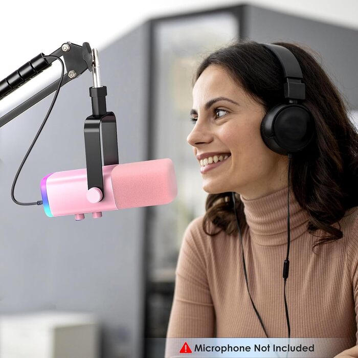 Кріплення для мікрофону FIFINE AM8 (білий) - регульована підставка, сумісна з FIFINE XLR/USB мікрофонами, AM8, YOUSHARES, для запису