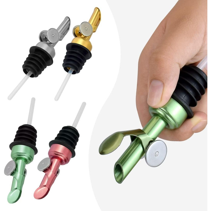 Дозатор для оливкової олії Meetsweet, нержавіюча сталь 304, автоматичне відкриття/закриття, 2 шт., для дому (сріблястий)