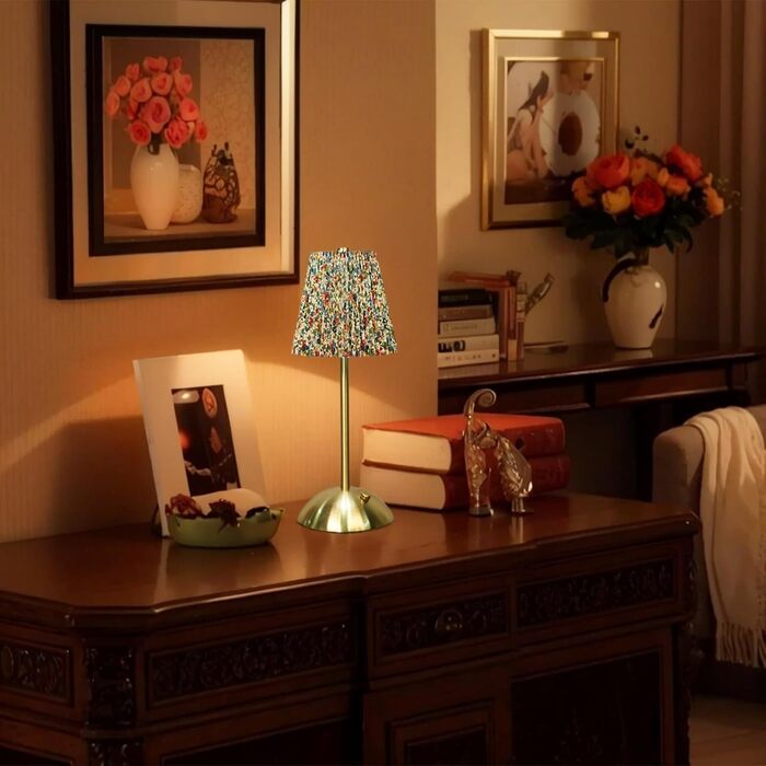 Світлодіодний настільний світильник бездротовий з димером, 3 режими кольору, акумуляторна лампа на стіл Kunterbunt B (2 шт.) для спальні, ресторану, читання