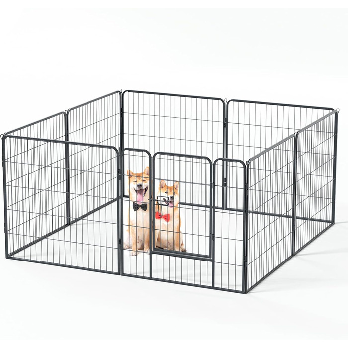 Клітка для собак та цуценят, вольєр для тварин, переносний загон для вигулу, металева іграшка-загон (12 шт.)