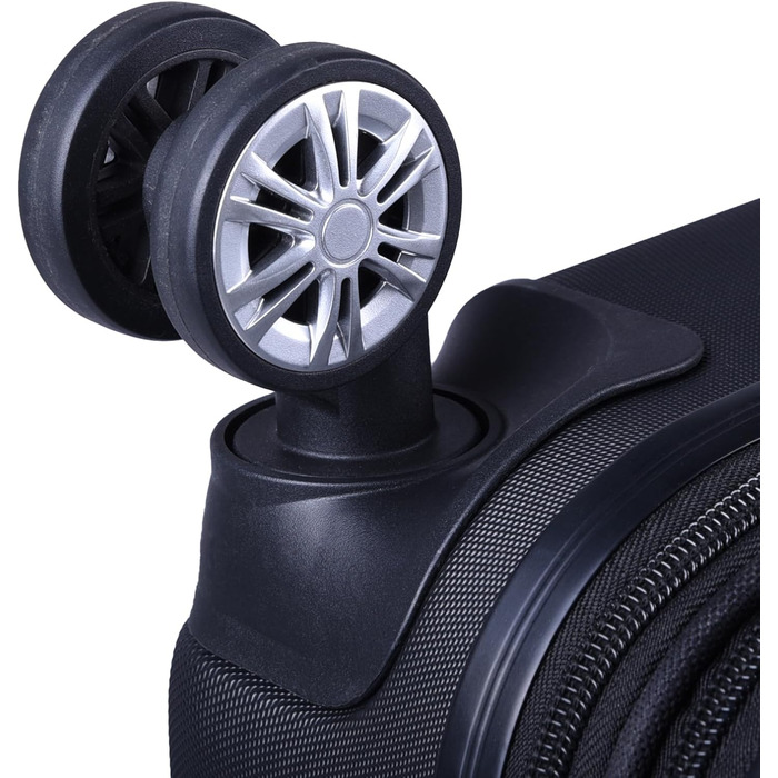 Набір валіз 3er - міцні ABS-валізи з TSA-замком, розширюваний об'єм - M, L, XL, захист кутів, 360° колеса, телескопічна ручка, підходить для ручної поклажі & стійкий до ушкоджень (Чорний)