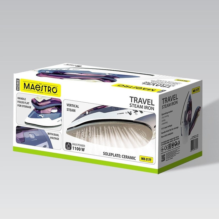 Дорожня праска Maestro MR-317T 1100W, синя