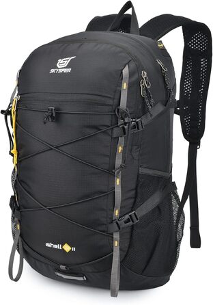 SKYSPER ISHELL 30 Foldable Backpack 30L Ultra-Light Daypack Packable Daypack Waterproof Hiking Backpack Travel Backpack for Camping Outdoor Hiking Traveling (Ishell30-black)