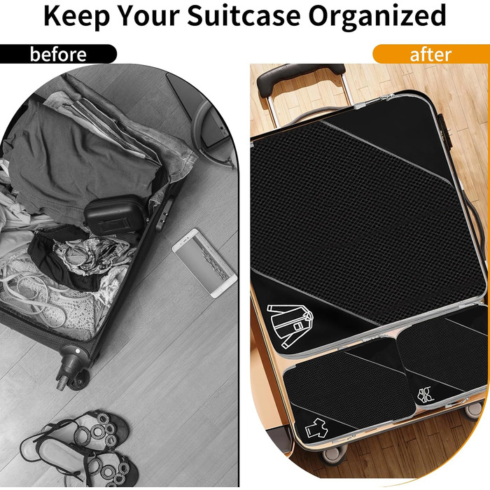 Органайзер для валізи, набір 6 шт. (Compression Packing Cubes), чорний