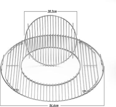 Решітка для гриля Weber 57 см (кругла), замінна частина для One-Touch, Performer, Bar-B-Kettle (срібна)