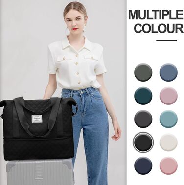 Спортивна сумка для жінок, Travel Duffle Bag, Fitnesstasche, ручна поклажа, з косметичкою та водонепроникним чохлом, бежева