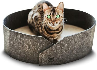 Кігтеточка для котів CanadianCat Owen XL, 50 см, сіра, з фетровою поверхнею