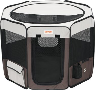 Вольєр для цуценят VEVOR, складаний, 914 x 914 x 584 мм, з мискою, 600D Oxford, для собак та інших дрібних тварин, чорний
