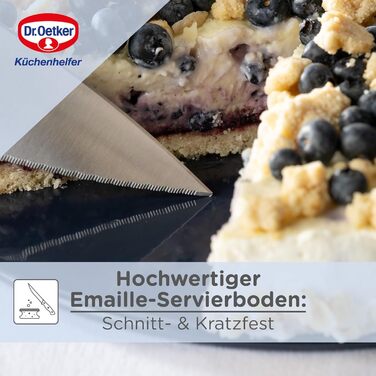 Форма для випікання Dr. Oetker Back-Liebe, кругла, емальована, 26 см, з антипригарним і стійким до подряпин дном, високий бортик, темно-синя, термостійкість до 230°C
