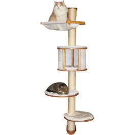 Дерев'яний комплекс для котів Kerbl Dolomit XL, білий, 70x45x185 см, для кількох котів, з сизалевими стовпчиками