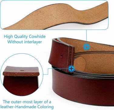 Чоловічий шкіряний ремінь JingHao, ширина 38 мм, довжина 110-170 см, універсальний, з дизайнерською пряжкою, чорний/коричневий, для великої талії (34'-36')