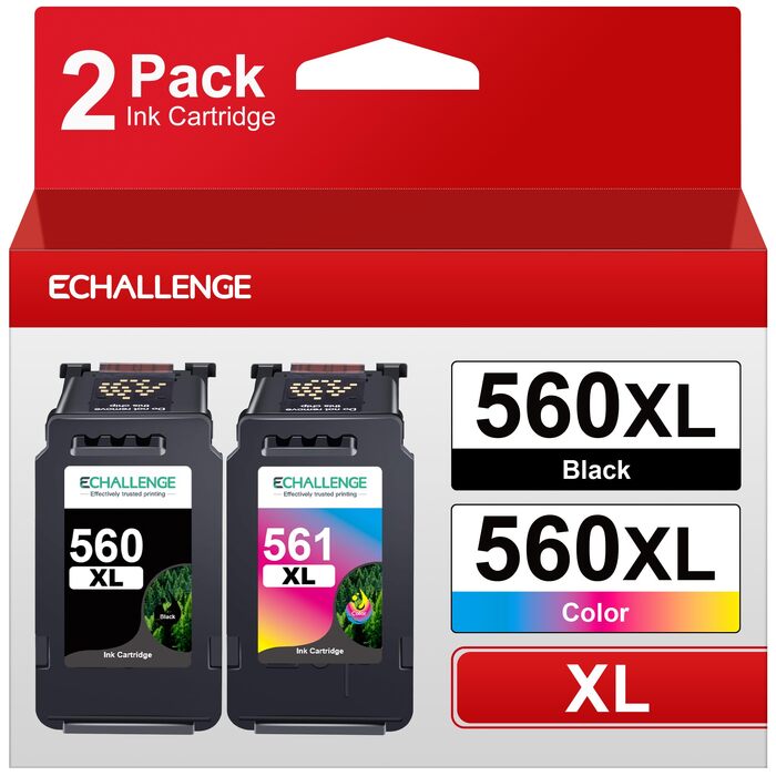 Комплект картриджів ECHALLENGE PG-560XL та CL-561XL для принтерів Canon Pixma TS5350, TS5351, TS5352, TS5353, TS7450, TS7451 (чорний, кольоровий, 2 шт)