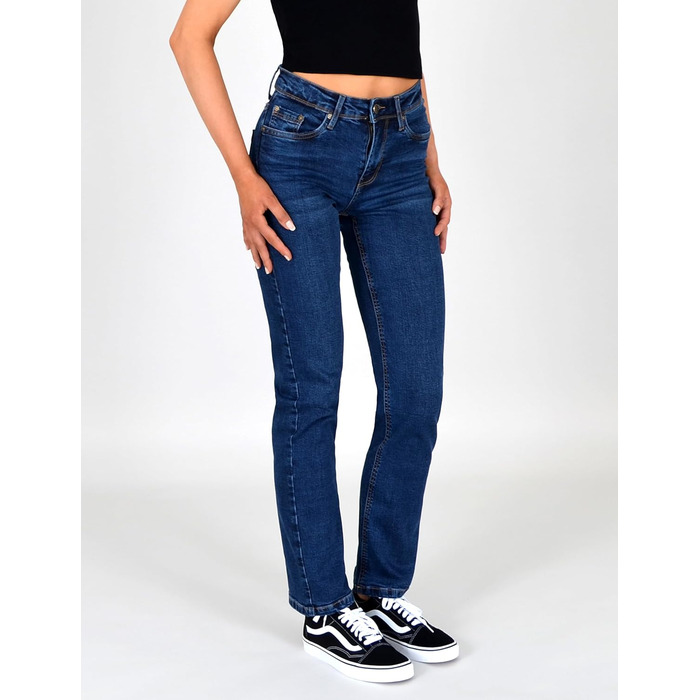 Джинси жіночі ESRA Straight Jeans з еластичного деніму, висока талія, прямі, великі розміри до 40