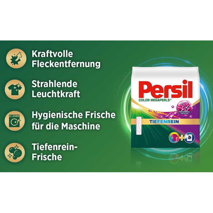 Пральний порошок Persil Color Megaperls для кольорової білизни, технологія глибокого очищення, 5 упаковок по 16 завантажень (80 прань), 20-60 °C