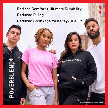 Спортивна кофта Champion Powerblend Fleece з капюшоном, логотип C (кольори вже не виробляються), стандартна посадка, XS, червоний колір (Team Red Scarlet)