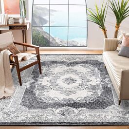 Килим для вітальні сучасний, короткий ворс, неслизький, пральний, м'який, для вітальні, спальні та їдальні, сірий та білий, 120 x 160 см сіро-білий, прямокутний
