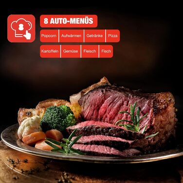 Вбудована мікрохвильова піч Telefunken з грилем, 20 л, чорна, 8 автоменю, 800 Вт, 5 рівнів потужності