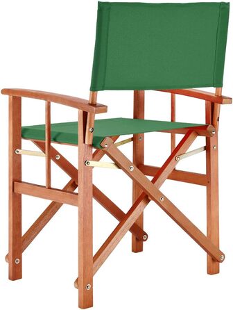 Casaria® Garden Chairs 2-Piece Set Wood Folding Weatherproof 320kg Load Capacity Armrests Cover Folding Chair Cannes FSC® Eucalyptus Garden Balcony Camping (2x, Green)