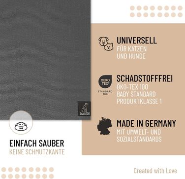 Підставка для миски SanoZoo для котів - екологічна, Made in Germany, 60x90 см, сіра