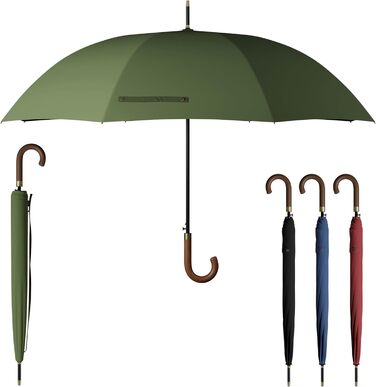 Sapor Design Umbrella Stick Umbrella Stormproof Auto-Open Windproof | XXL Large & Stable for 2 People Ladies & Gentlemen | Golf Umbrella Travel – 123 cm Ø Elegant Green - Classic