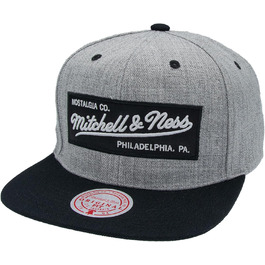 Кепка Mitchell & Ness 2 Tone Box Logo з плоским козирком Snapback сіро-чорна