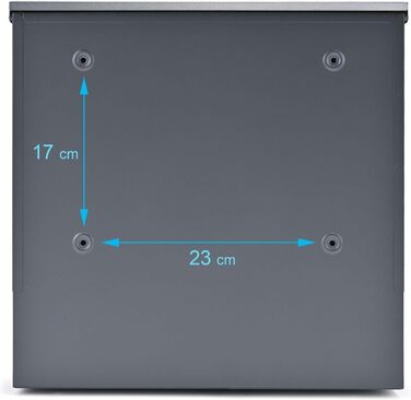 Поштова скринька Verda Anthrazit з газетницею, порошкове покриття AkzoNobel, 2 ключі, табличка з ім'ям, персоналізована, дизайнерська настінна, нержавіюча сталь (Sn3645-1)