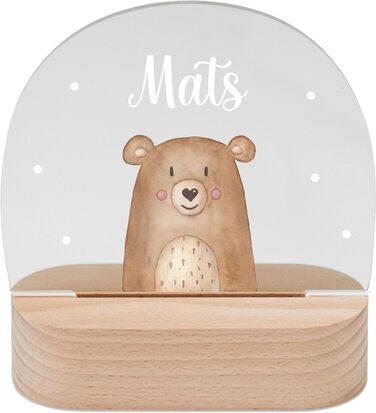 Wonderwish - Personalized Night Light for Babies - Individual Nightstand Lamp for Children - Personalized Gifts for Kids - Baby Gift - New Baby Gift (Bear)