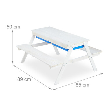 Relaxdays White Wooden Children's Table and Chair Set