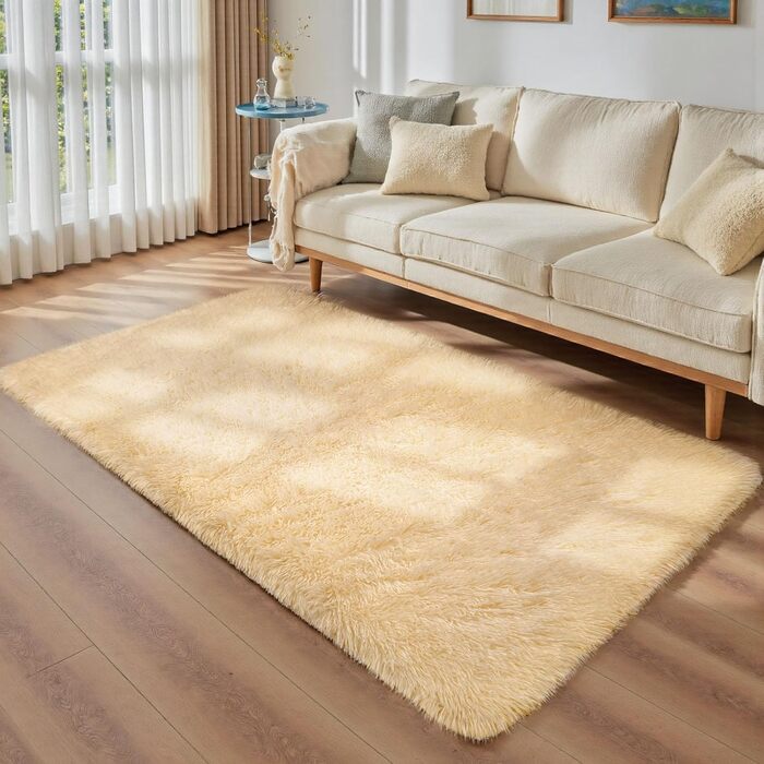 Килим Treeboy Hochflor, сірий, 80x160 см, для вітальні та спальні, антиковзаючий, м'який, плюшевий, машинного виробництва