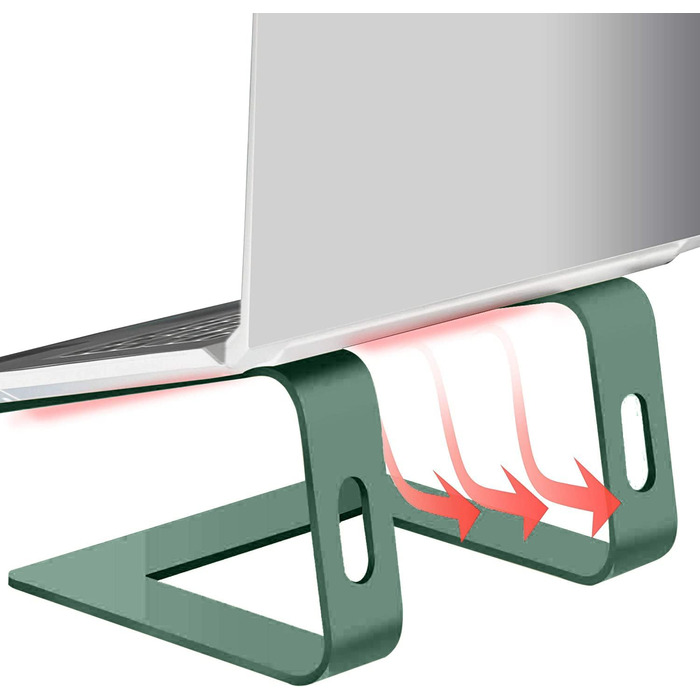 Підставка для ноутбука Orionstar, ергономічна, алюмінієва, з вентиляцією, сумісна з MacBook, Samsung, 10-15.6 дюймів, сіра (зелена)