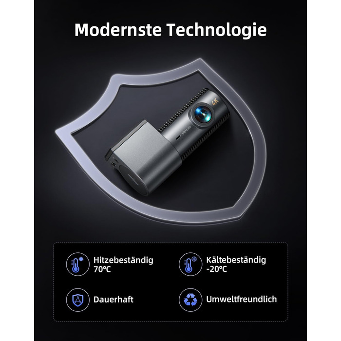 Відеореєстратор автомобільний 4K+1080P Dashcam з Wi-Fi, SD 64GB, нічна зйомка, G-сенсор, паркування
