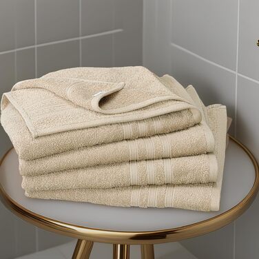 Набір банних рушників Tens Towels з 100% бавовни, 4 шт, 68.6 x 137.2 см, швидкосохнучі та легкі рушники для ванної кімнати, бежеві
