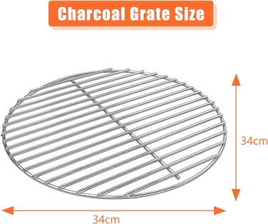 Решітка для гриля Weber діаметром 47 см Denmay (сумісна з Weber One-Touch, Bar-B-Kettle, Smokey Mountain Cooker)