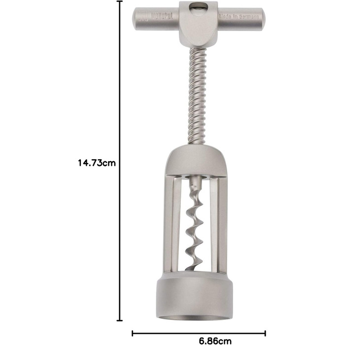 Westmark Bottle Opener with Cork Remover, Monopol Edition, Steel/Zinc Die-Cast, Barolo, Satin Finish, 62603380