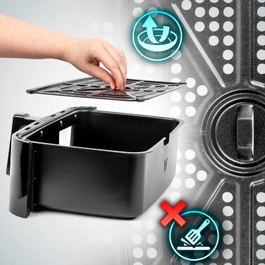 Кошик для аерофритюрниці Duronic AFD1, 10 л, запасний, для Duronic AF24, великий для сім'ї, аксесуар для аерофритюрниці без олії