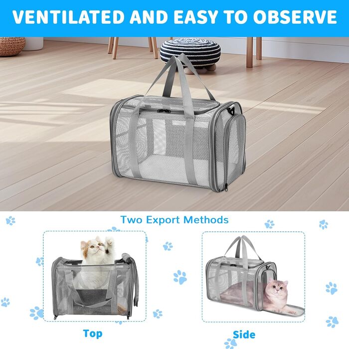 Транспортна сумка для кота та собаки, складана переноска для тварин (46x26x29 см)