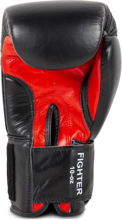 Боксерські рукавички BenLee з натуральної шкіри Fighter Black/Red, 16 oz, одинарні