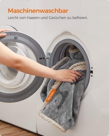 Водонепроникний коврик для собак Feandrea, Sherpa Fleece, 152 x 127 см, XL, сірий. Захист дивану, машинне прання