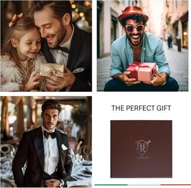 Набір краваток для чоловіків 3 шт. + 3 кишенькові хустинки | Подарунковий бокс для чоловіків | Класичний тауновий колір