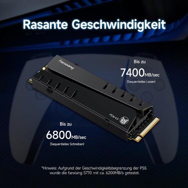 SSD накопичувач Fanxiang M2 2TB NVMe PCIe 4.0 з радіатором - 7400 МБ/с, 6800 МБ/с, для геймінгу та відеомонтажу