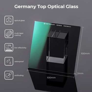 Набір фільтрів K&F Concept Nano-X: квадратний фільтр, адаптерні кільця (8 шт.), ND4